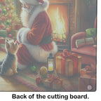 Yorkshire Terrier Yorkie and Santa Claus Glass Cutting Board