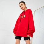 Solid Color Women's Loose Long Sleeve Hoodie | Streetwear