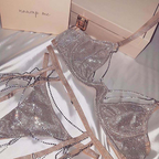 Fashionable Lace Bralette Set with Rhinestones (3 Pieces)