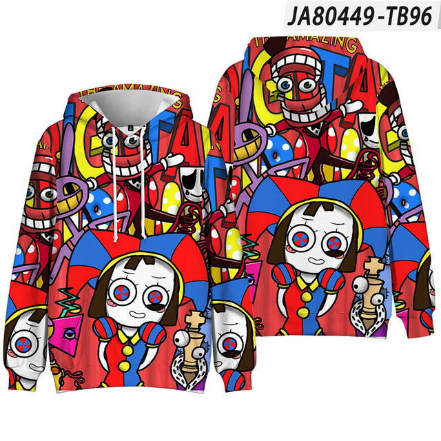 Magical Digital Circus Cartoon Hoodie for Kids | Streetwear
