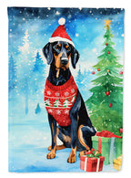 Black and Tan Coonhound Christmas Garden Flag