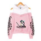 Women's Hooded Off-Shoulder Sweatshirt - Harajuku Style | Streetwear