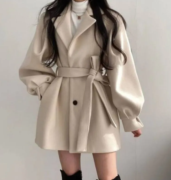 Women's Woolen Loose Wind Coat