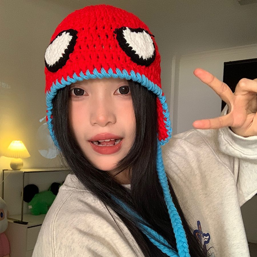 Cartoon Cute Wool Hat for Autumn and Winter | Embroidered Cap