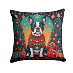Boston Terrier Christmas Throw Pillow