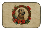 Irish Wolfhound Christmas Flowers Dish Drying Mat