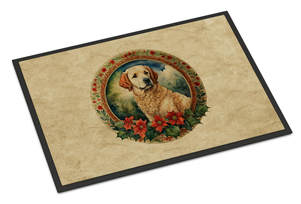 Kuvasz Christmas Flowers Doormat