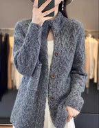 Solid Color Long Sleeve Sweater Coat (One Piece)