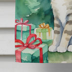 Pudelkatze Cat By the Christmas Tree House Flag