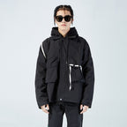 Fashionable Men's Wind Jacket with Functional Suspenders