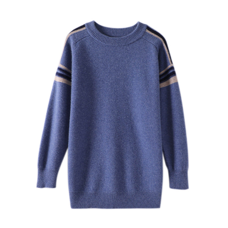 Colorblock Raglan Sleeve Round Neck Sweater