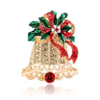 Creative Christmas Bell Brooch with Bowknot Design