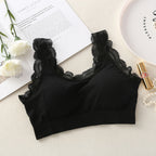 Lace Strapless Seamless Bralette with Ribbed Design