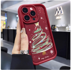Festive Christmas Tree Silicone Phone Case | Protective Cover