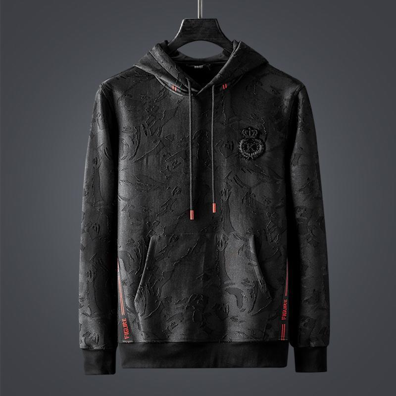 Men's Long-Sleeved Black Round Neck Sweater