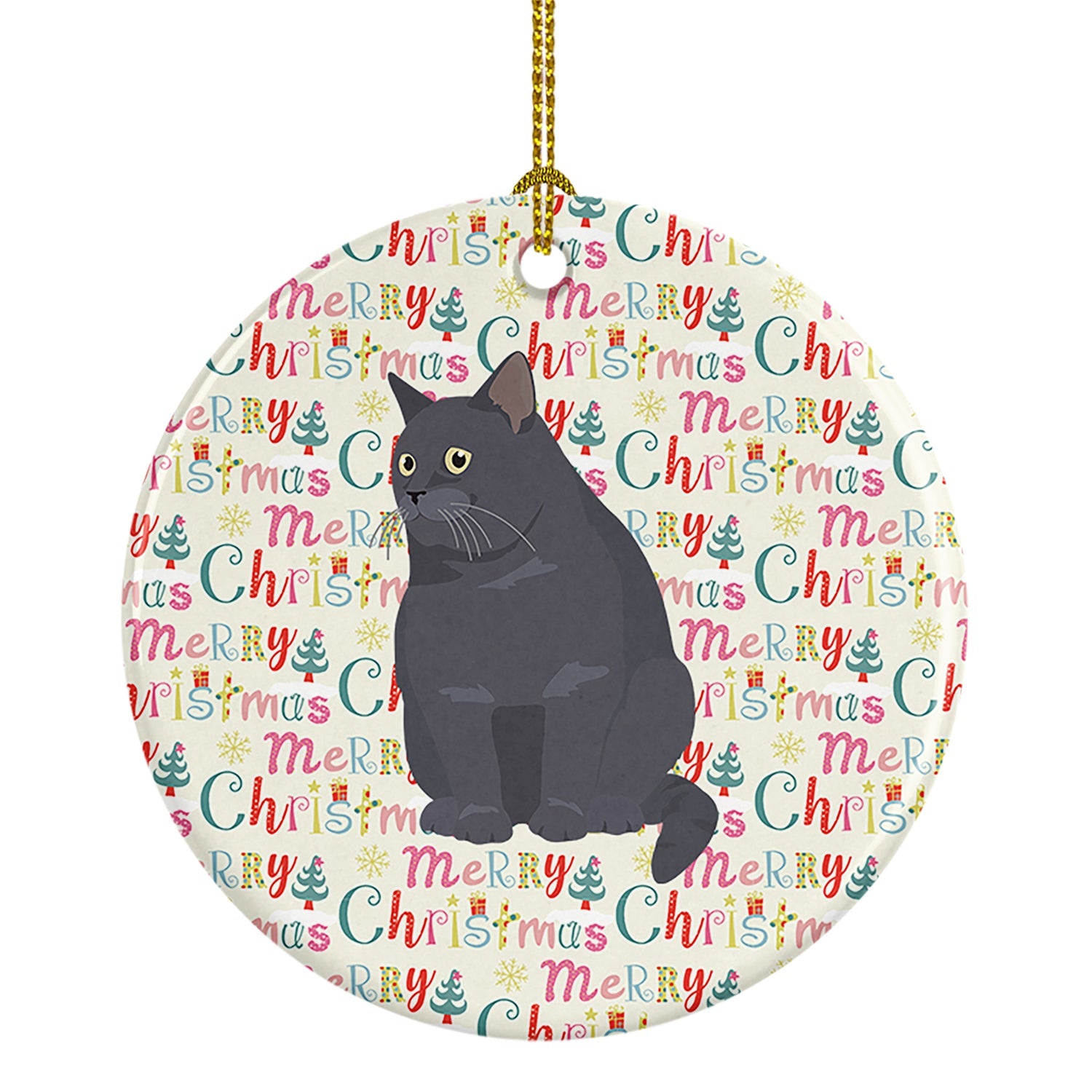 British Shorthair #2 Cat Christmas Ceramic Ornament