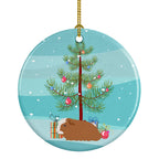 Crested Guinea Pig Merry Christmas Ceramic Ornament