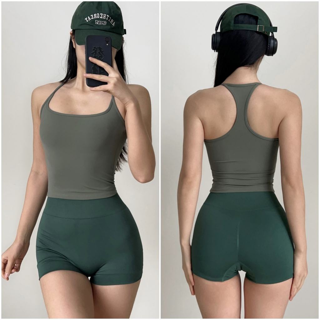 Women's High-Waisted Sleeveless Sports Tank Top