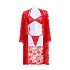 Lace Lingerie Plus Size 3-Piece Set