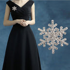 Christmas Snowflake Brooch with Rhinestones