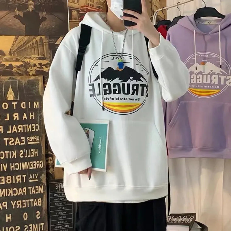 Men's Hooded Sweatshirt with Big Pocket Pullover Top | Streetwear