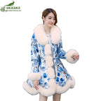 Chic Thicken Warm Women's Winter Jacket with Faux Fur
