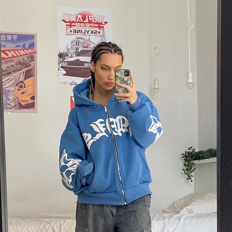 Y2K Vintage Hip Hop Jacket for Women - Casual Hoodie | Streetwear