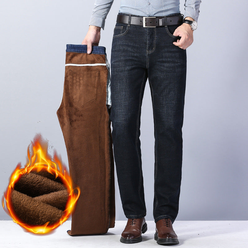 Warm Oversized Slim Straight Winter Fleece Trousers