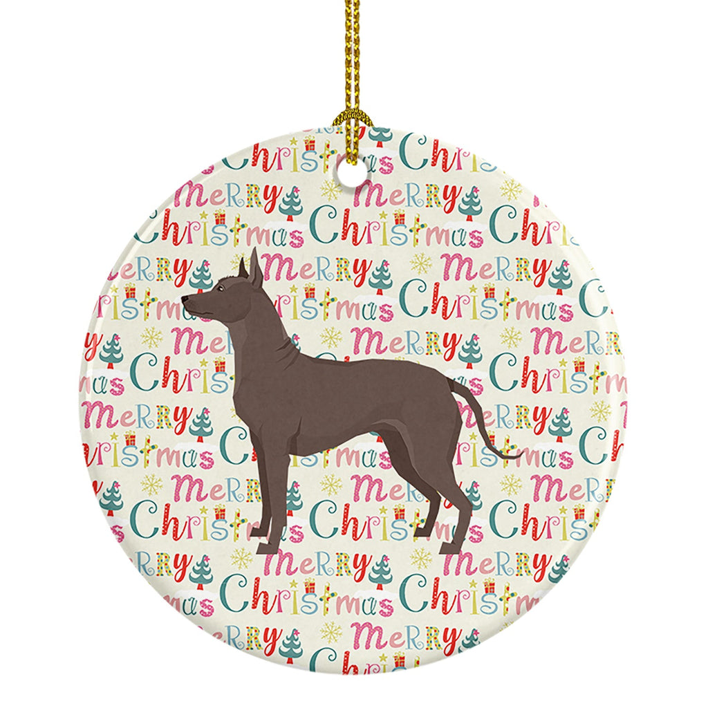 Mexican Hairless Dog Xolo Merry Christmas Ceramic Ornament