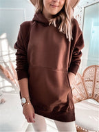 Thick Solid Color Women's Pullover Sweatshirt | Streetwear