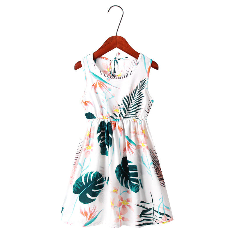 2020 Cute Floral Leaf Princess Dress for Girls
