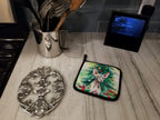 Donskoy Don Sphynx Cat By the Christmas Tree Pair of Pot Holders