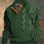 Men's Long-sleeved Sweater with Four Buttons