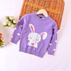 Knit Sweater with Love Rabbit Design Double Coat