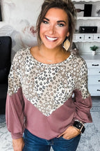 Leopard Splicing Sweater for Autumn and Winter