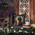 Black Poodle Christmas Throw Pillow