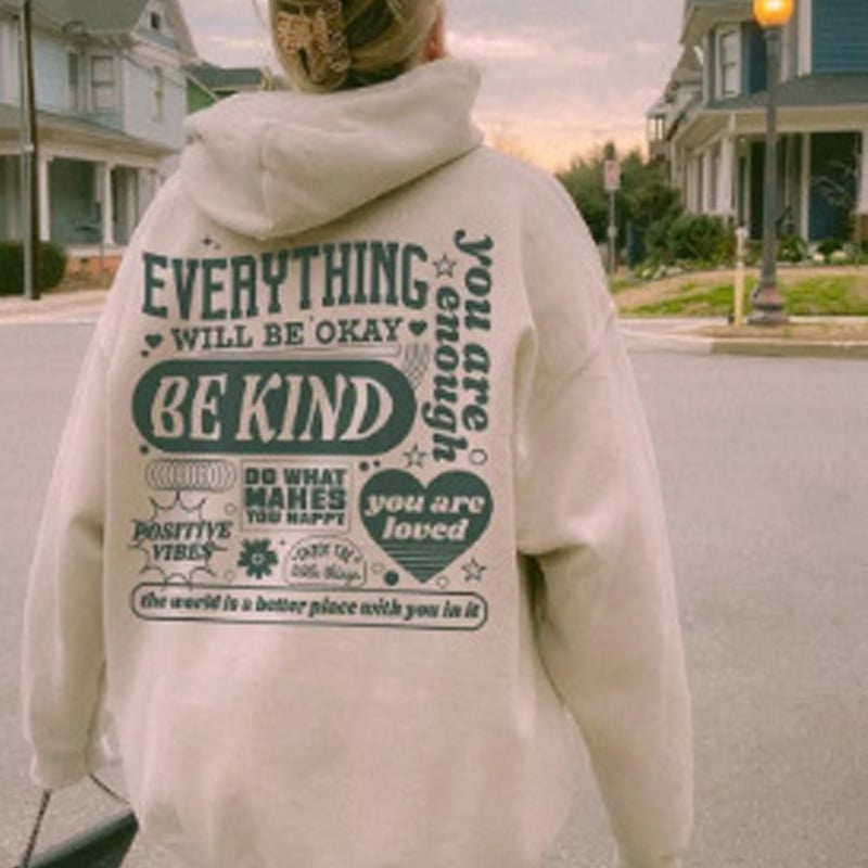 Plus Size Printed Hoodie with European and American Letters | Streetwear