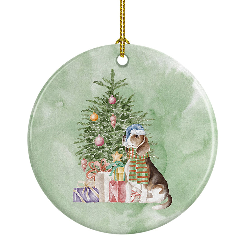 Beagle Christmas Presents and Tree Ceramic Ornament