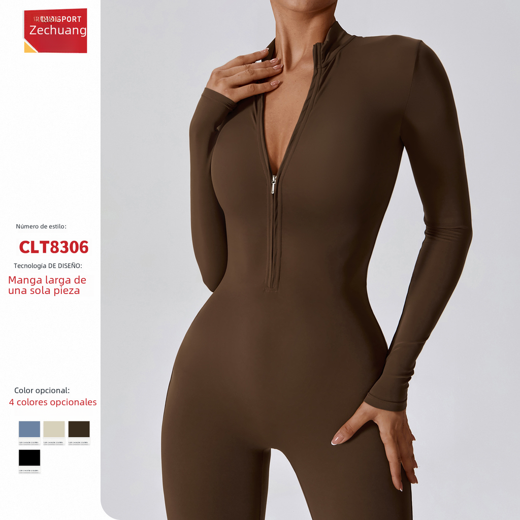 Zechuang High-Intensity Long Sleeve Yoga Bodysuit 8306