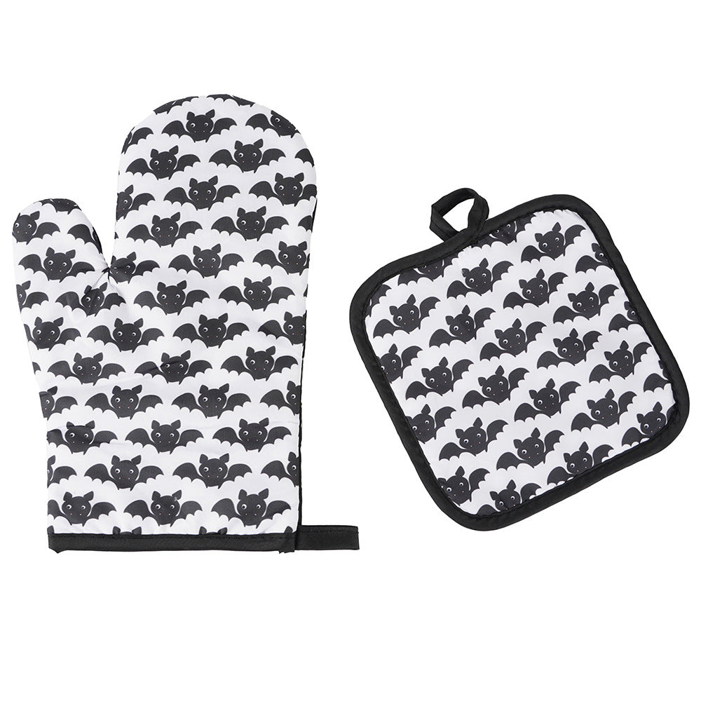 Halloween Pattern Insulated Microwave Oven Gloves