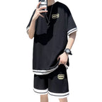 Round Neck Stripe Contrast Pullover for Casual Sports | Streetwear
