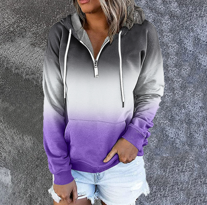 Hooded Drawstring Long Sleeve Women's Sweatshirt | Streetwear