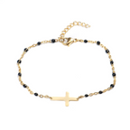 Dainty Cross Beaded Bracelet