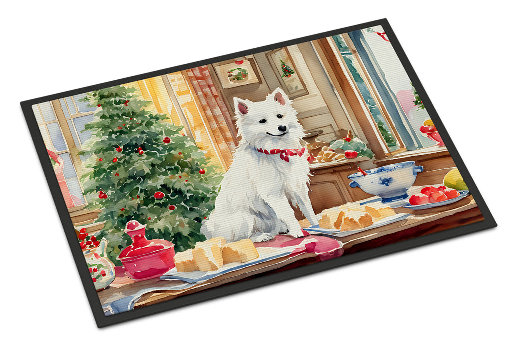 Japanese Spitz Christmas Cookies Doormat