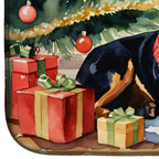 Rottweiler Cozy Christmas Dish Drying Mat