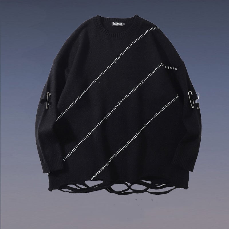 High Street Diablo Color Block Hole Sweater