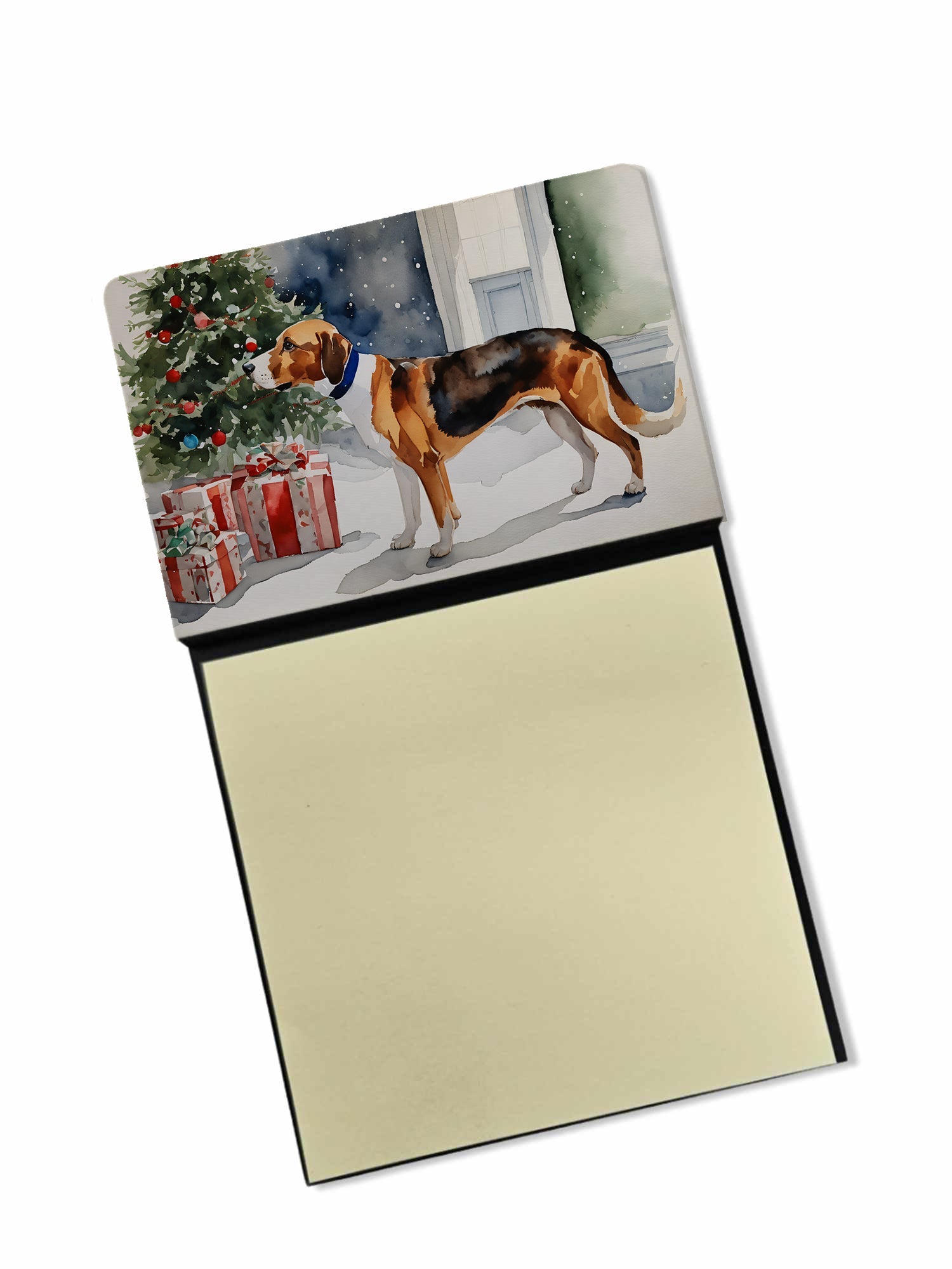 English Foxhound Cozy Christmas Sticky Note Holder