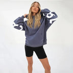 Women's Printed Thick Long Sleeve Hooded Sweater