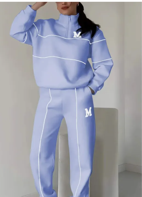 Womens 2 Piece Outfits Lounge Hoodless Pullover Sweatshirt Sweatsuit Sets Sweatshirt Baggy Fashion Sweatpants With Pockets | Streetwear