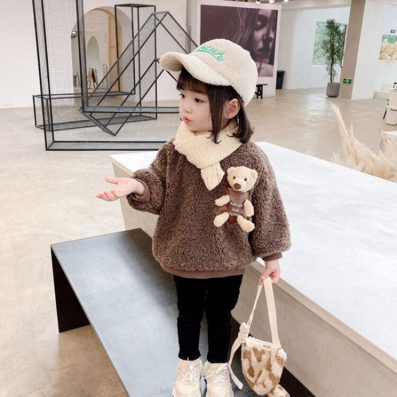 Girls Imitation Lamb Velvet Jacket (Plus Size)